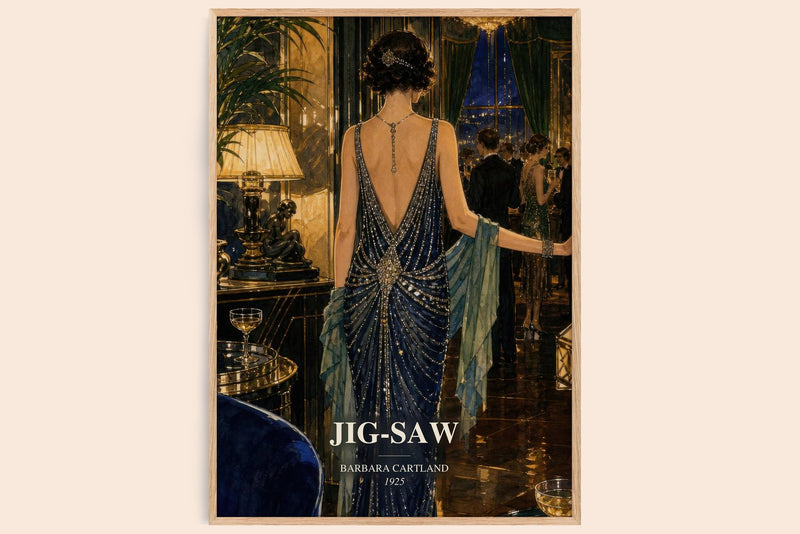 Jig-Saw watercolour book poster by Barbara Cartland – framed literary art print