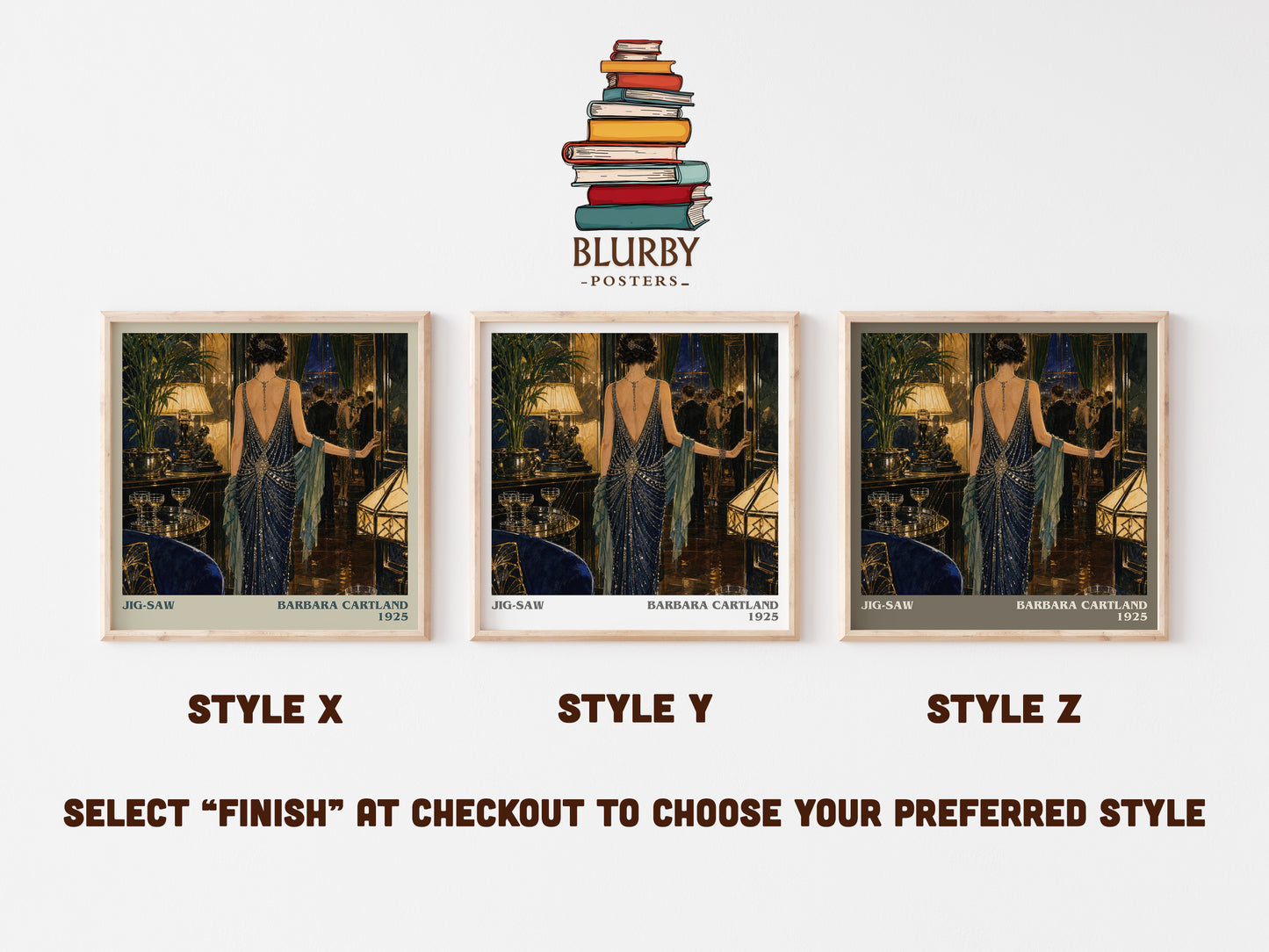 Jig-Saw literary print in frame leaning in hallway – romance wall art