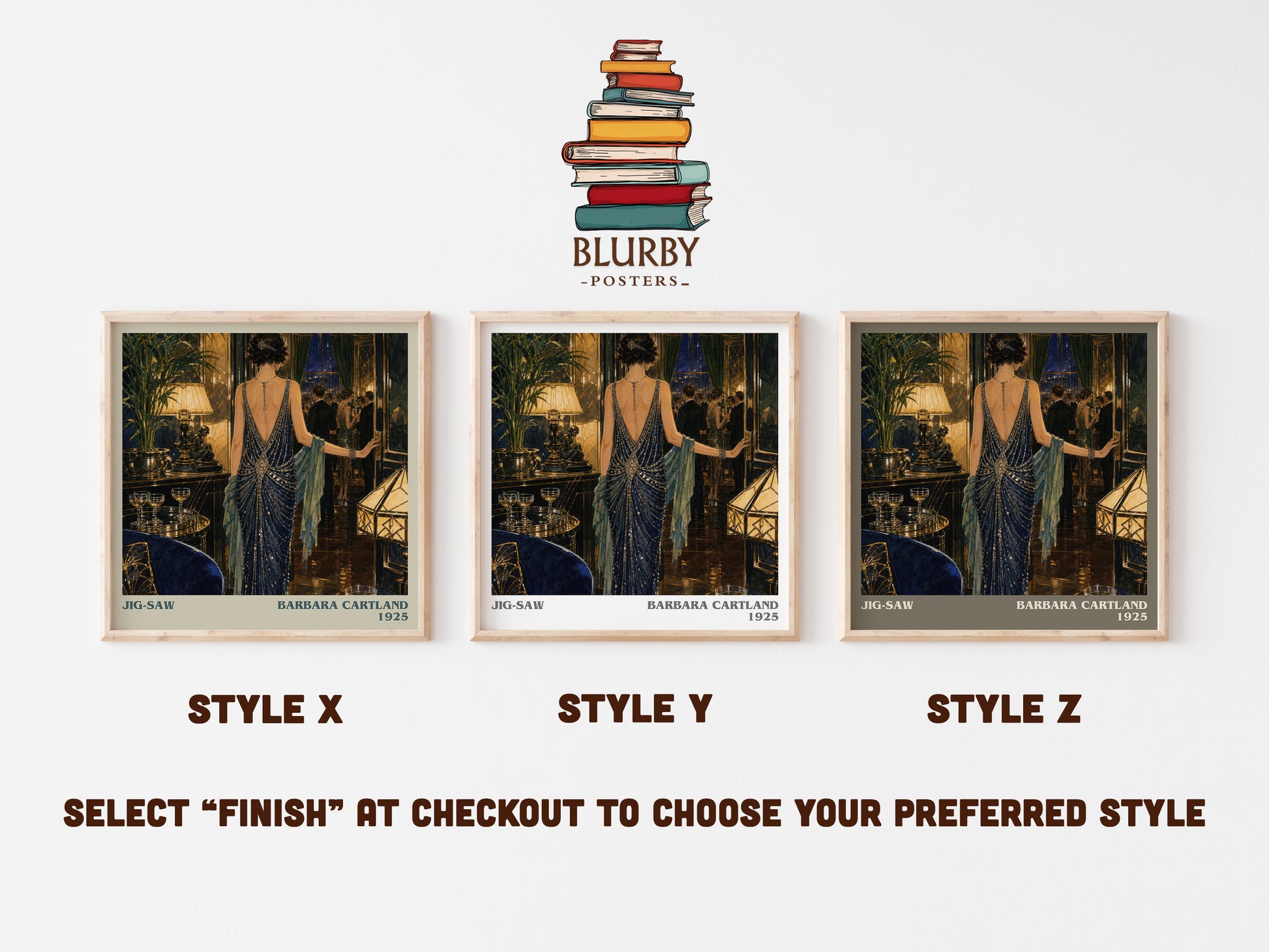 Jig-Saw literary print in frame leaning in hallway – romance wall art
