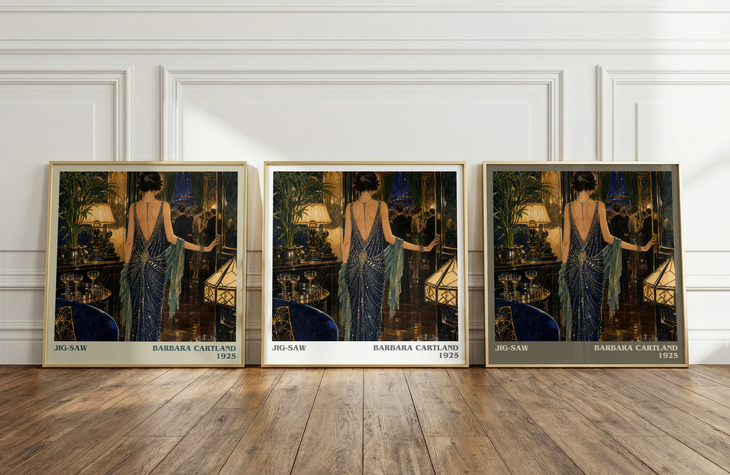 Jig-Saw literary art print colour and style options – Barbara Cartland book art