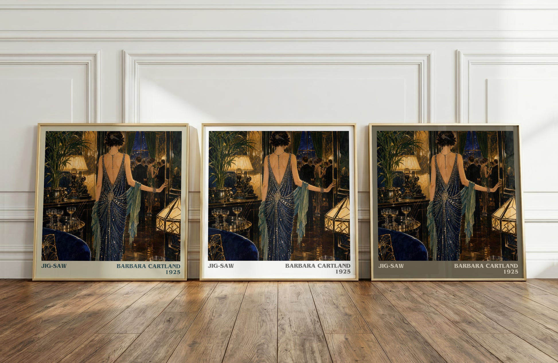 Jig-Saw literary art print colour and style options – Barbara Cartland book art