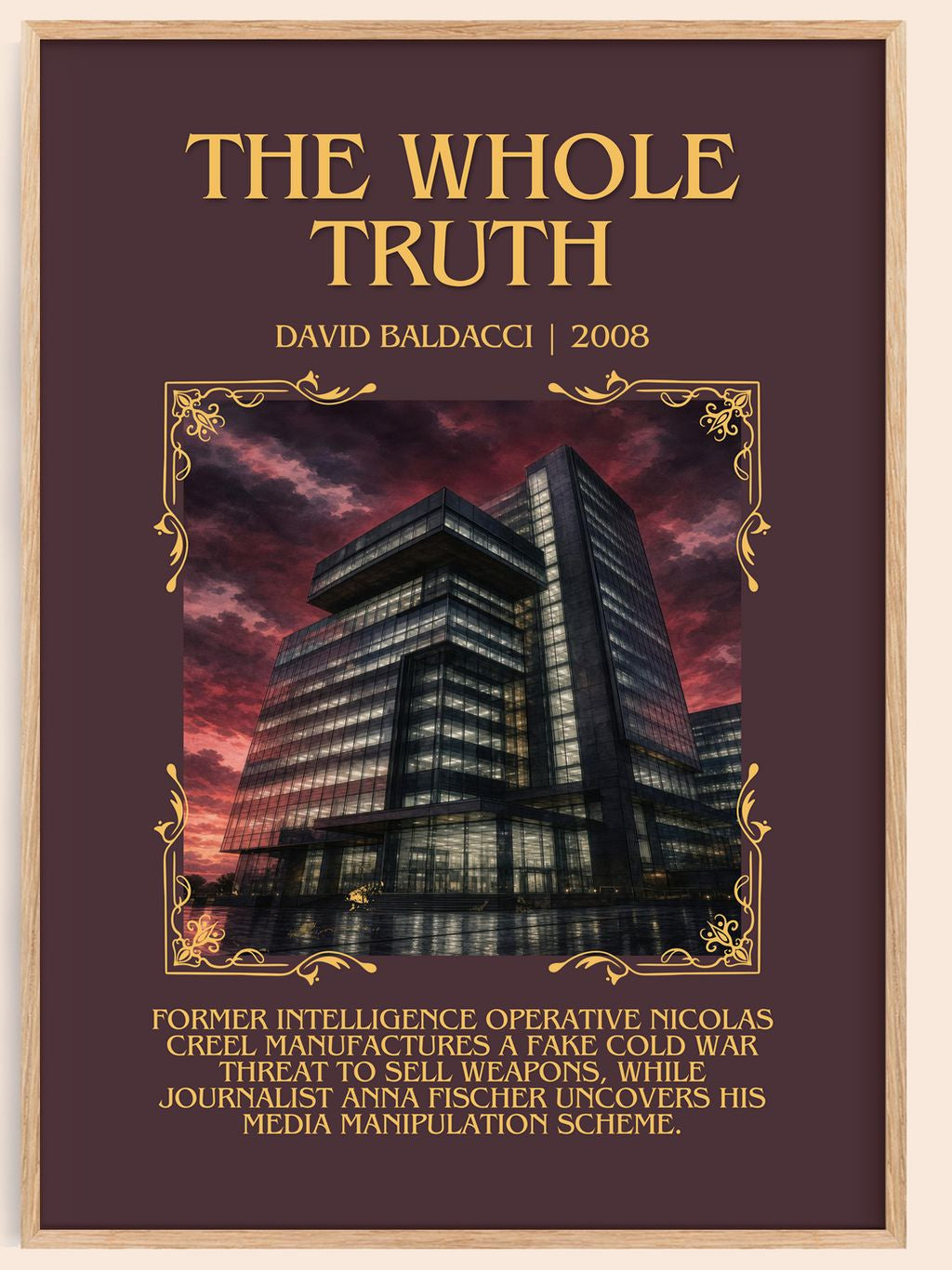 The Whole Truth Minimalist Book Poster by David Baldacci – book poster