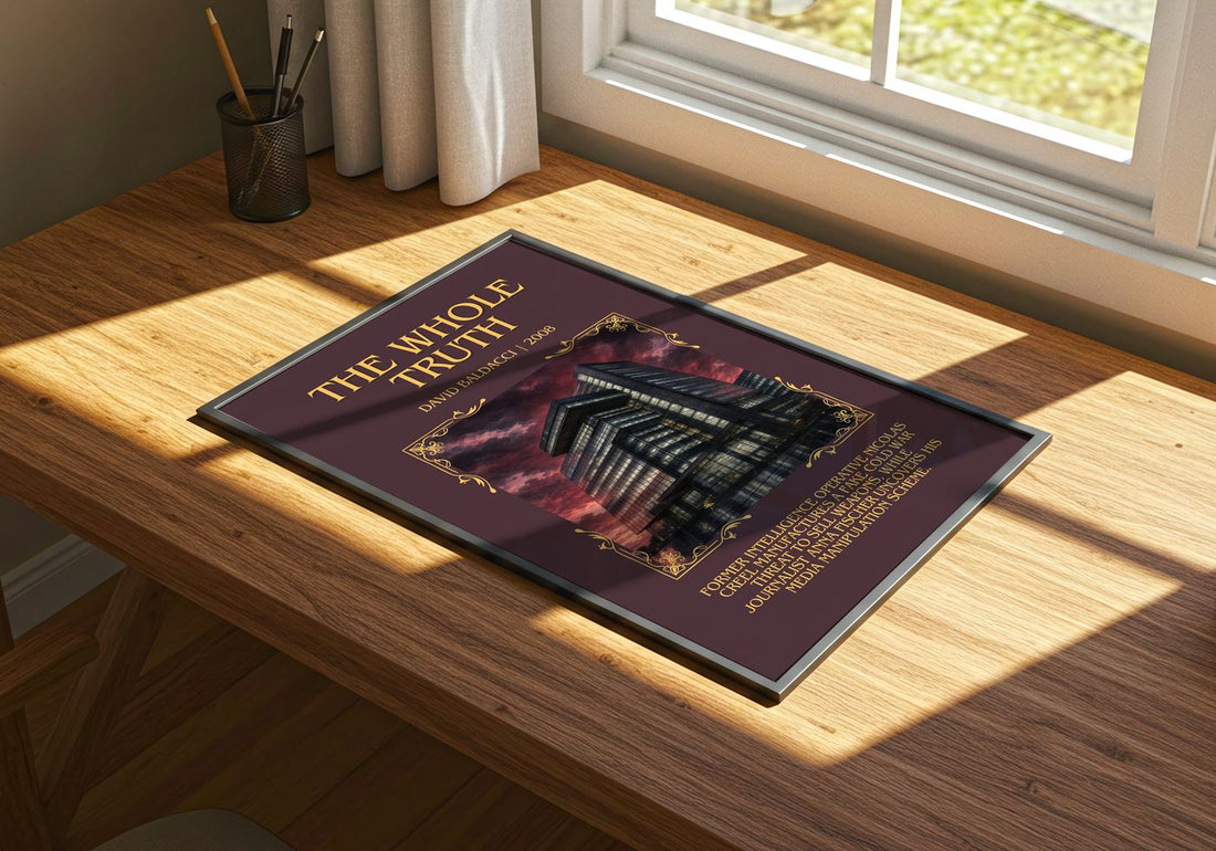 The Whole Truth Minimalist Book Poster by David Baldacci – print on a sunlit desk