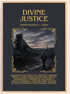 Divine Justice Minimalist Book Poster by David Baldacci – book poster