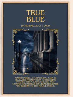 True Blue Minimalist Book Poster by David Baldacci – image 1
