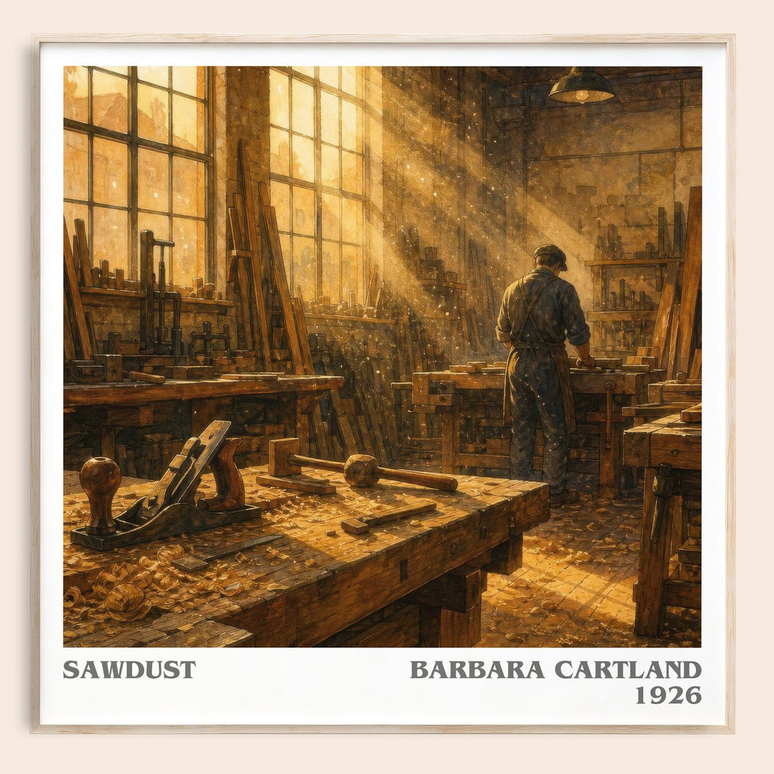 Sawdust literary book poster by Barbara Cartland – framed literary art print