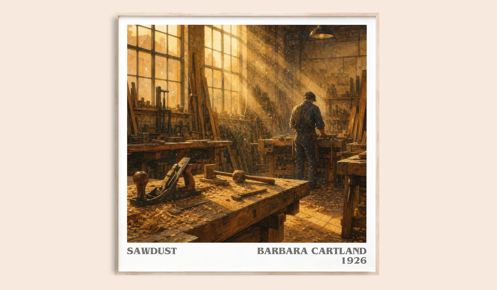 Sawdust literary book poster by Barbara Cartland – framed literary art print