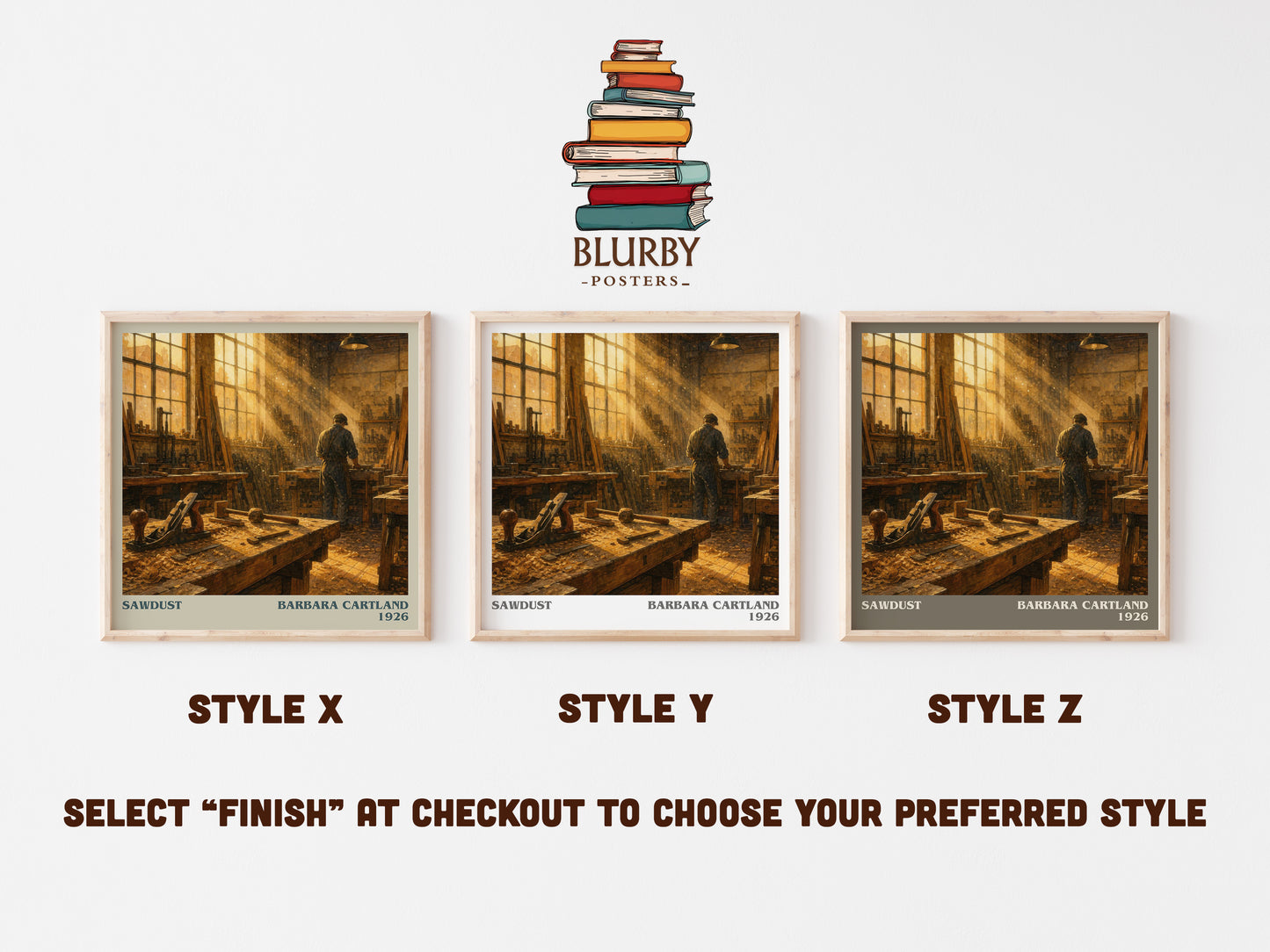Sawdust literary print in frame leaning in hallway – romance wall art
