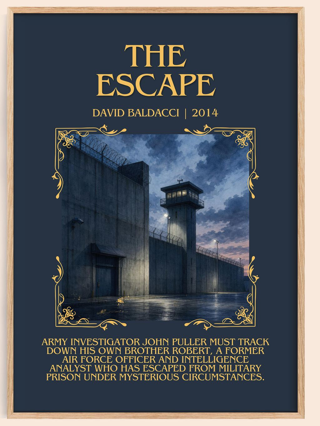The Escape Minimalist Book Poster by David Baldacci – book poster