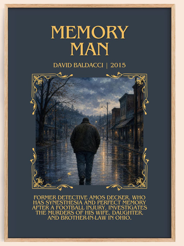 Memory Man Minimalist Book Poster by David Baldacci – book poster