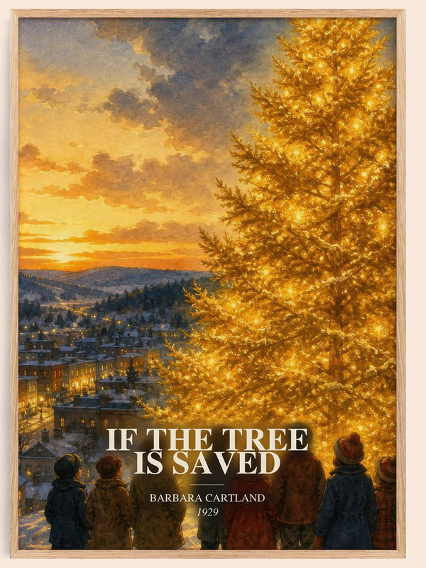 If The Tree Is Saved watercolour book poster by Barbara Cartland – framed literary art print