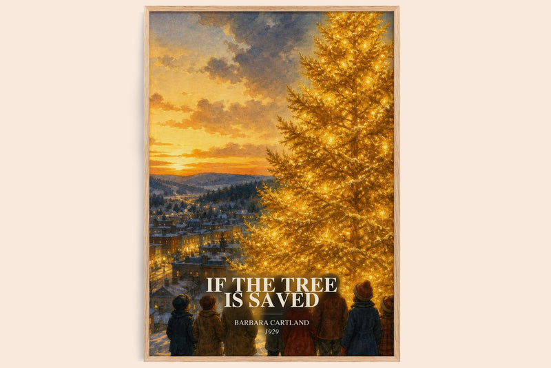 If The Tree Is Saved watercolour book poster by Barbara Cartland – framed literary art print