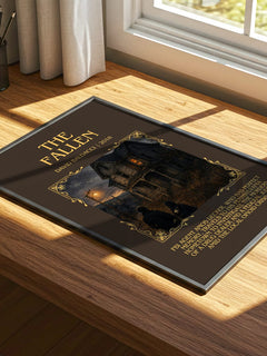 The Fallen Minimalist Book Poster by David Baldacci – print on a sunlit desk