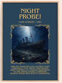 Night Probe! Minimalist Book Poster by Clive Cussler – image 1