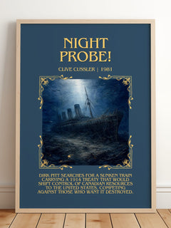 Night Probe! Minimalist Book Poster by Clive Cussler – image 2