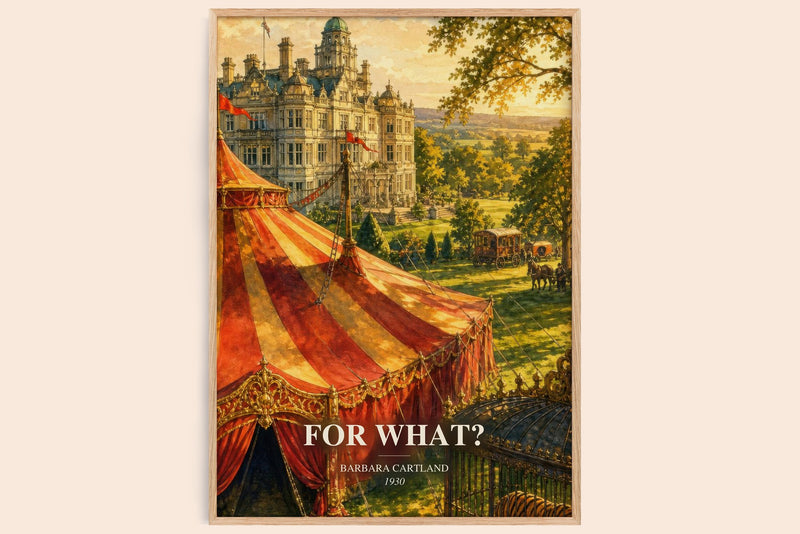 For What? watercolour book poster by Barbara Cartland – framed literary art print