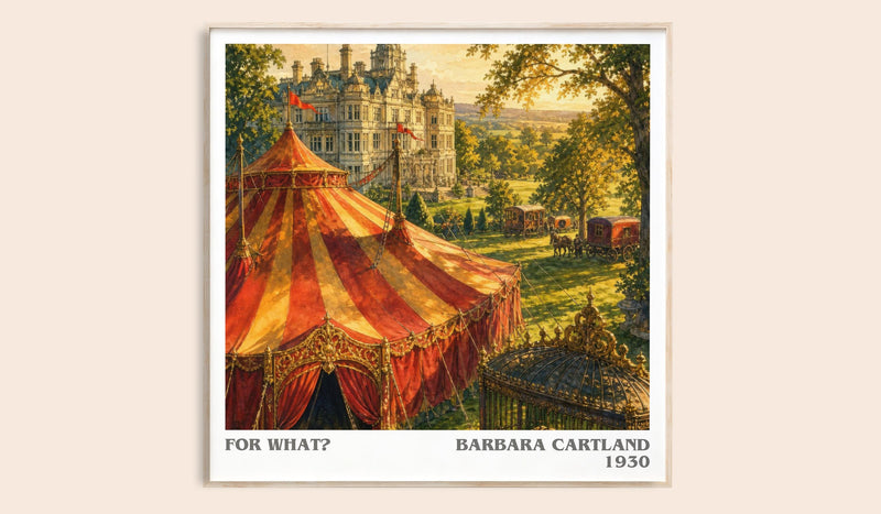 For What? literary book poster by Barbara Cartland – framed literary art print
