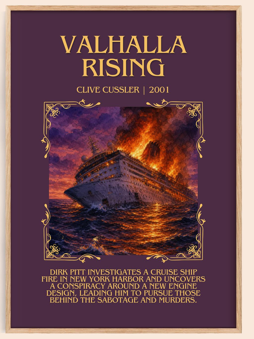 Valhalla Rising Minimalist Book Poster by Clive Cussler – book poster