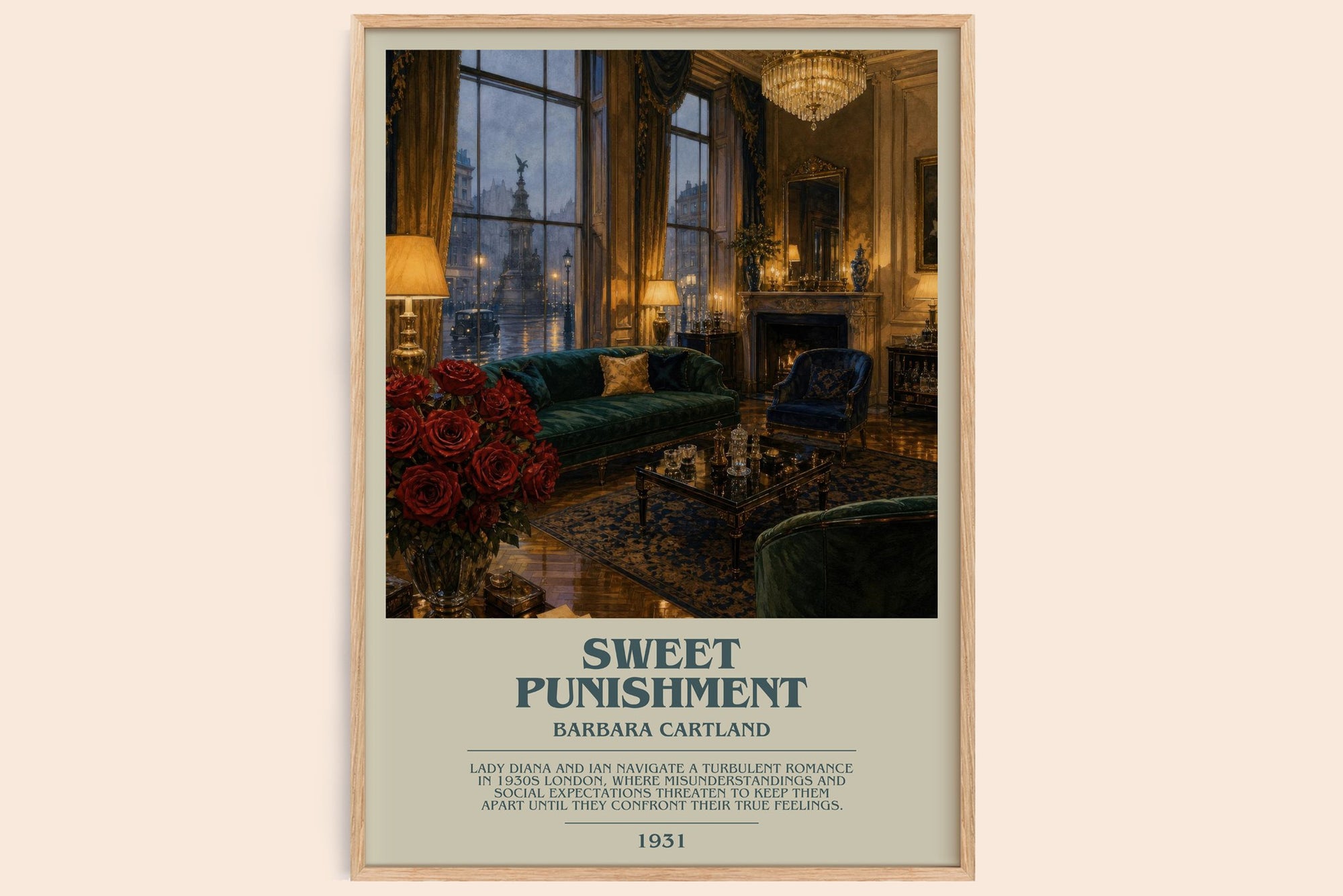 Sweet Punishment bookish book poster by Barbara Cartland – framed literary art print