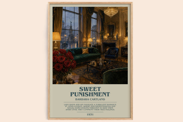 Sweet Punishment bookish book poster by Barbara Cartland – framed literary art print
