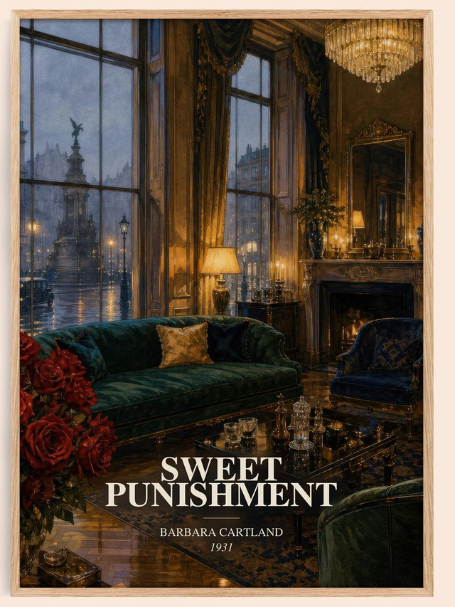 Sweet Punishment Book Watercolour Illustration by Barbara Cartland