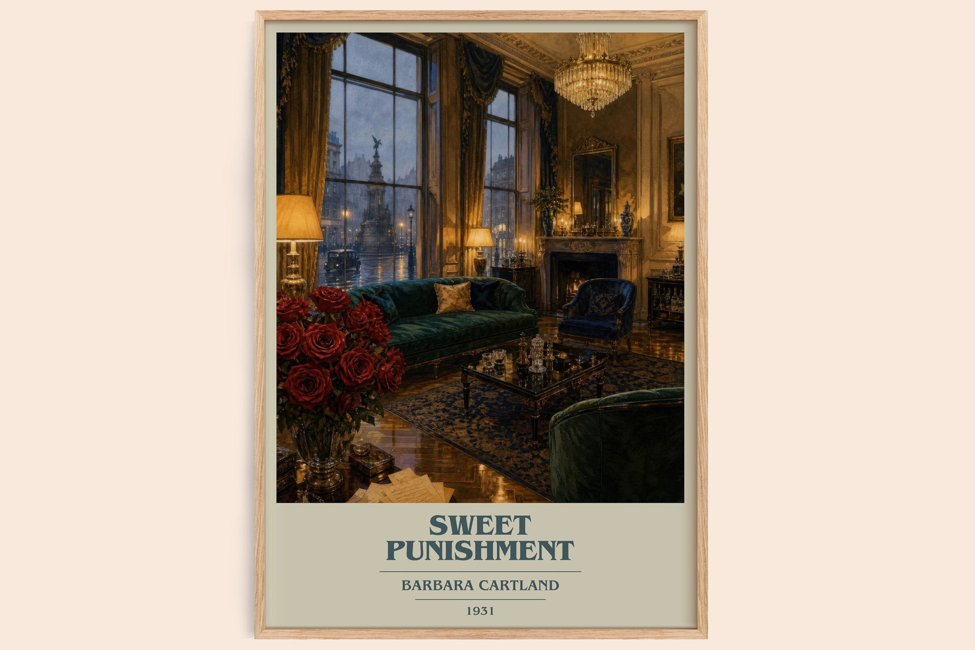 Sweet Punishment book cover book poster by Barbara Cartland – framed literary art print