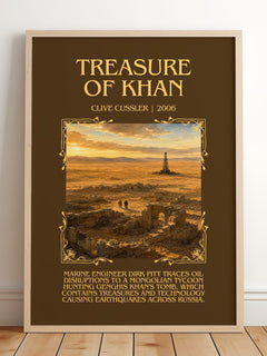 Treasure of Khan Minimalist Book Poster by Clive Cussler – image 2