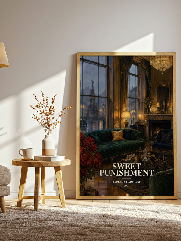 Sweet Punishment watercolour print in frame leaning in hallway – romance wall art