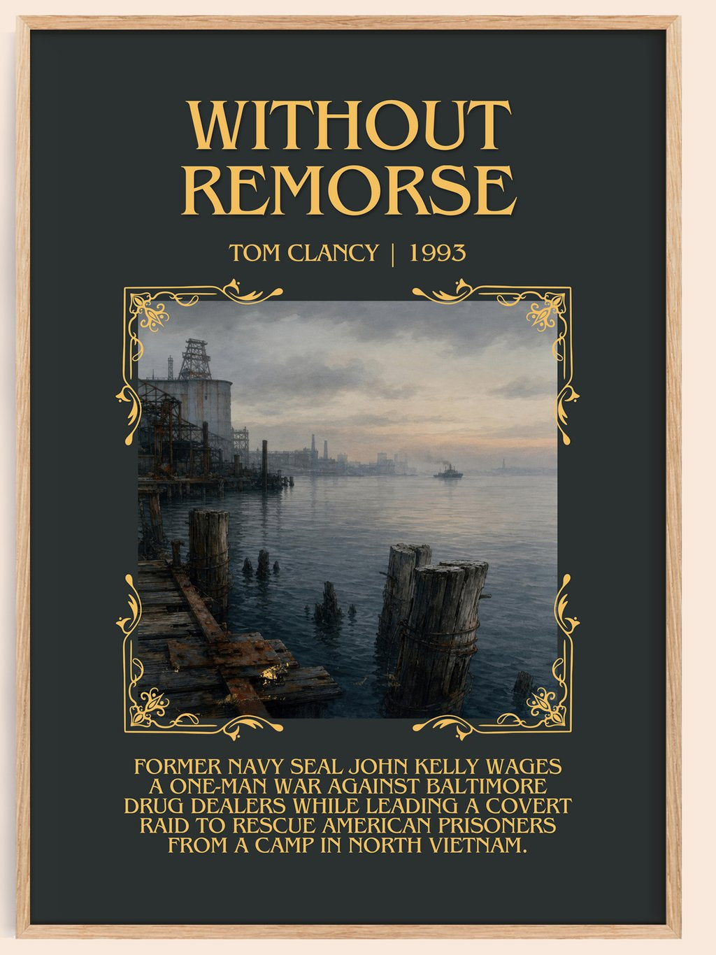Without Remorse Minimalist Book Poster by Tom Clancy – book poster