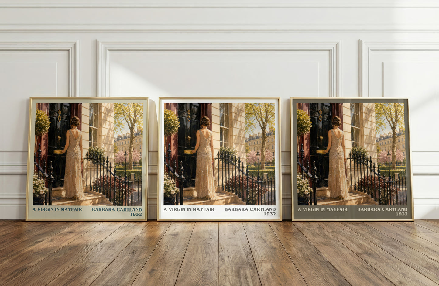 A Virgin In Mayfair literary art print colour and style options – Barbara Cartland book art