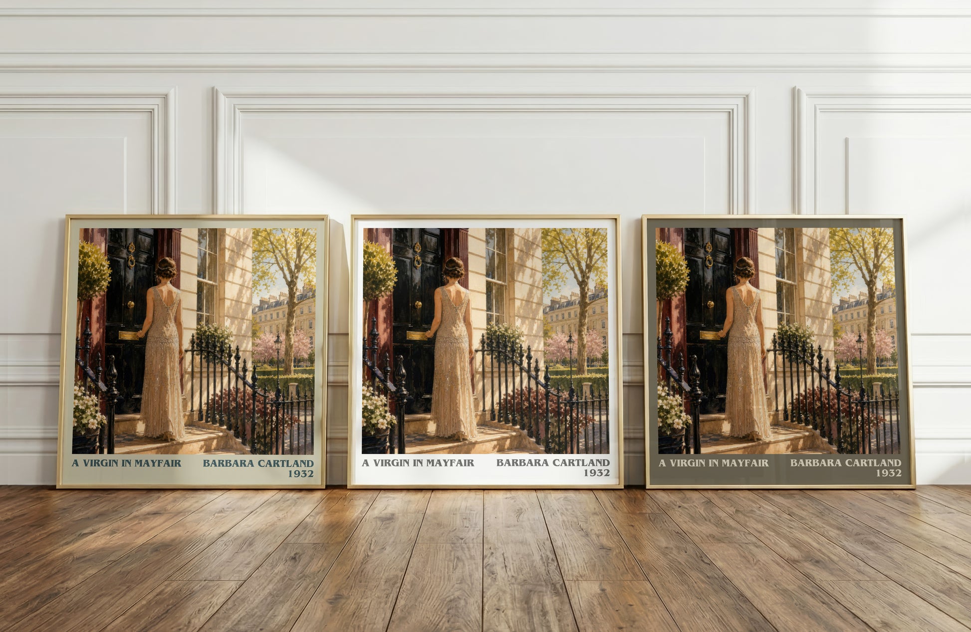 A Virgin In Mayfair literary art print colour and style options – Barbara Cartland book art
