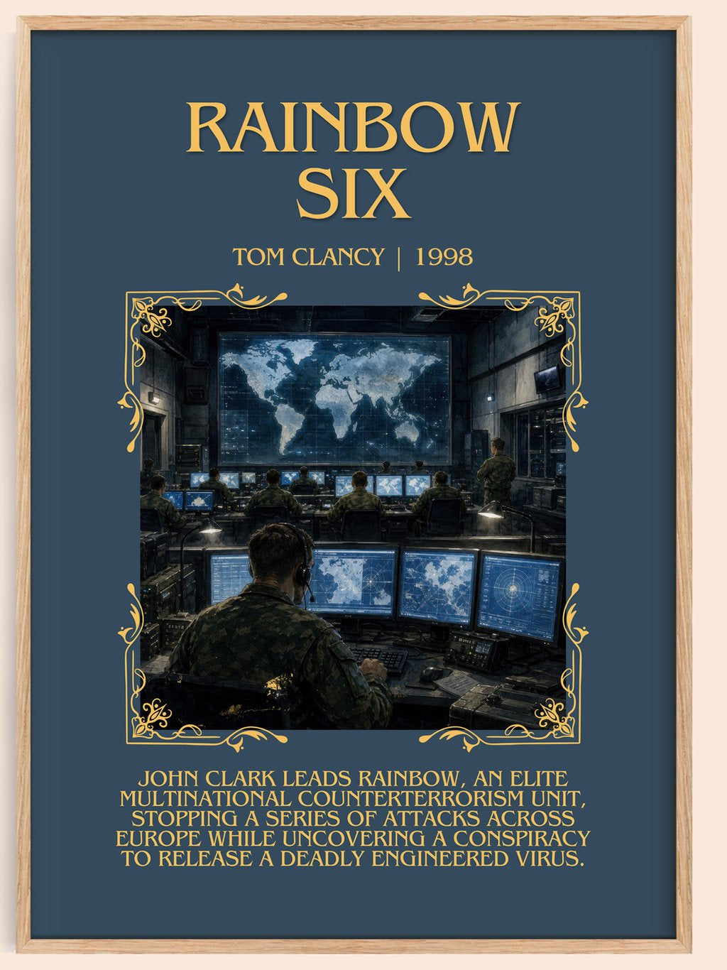 Rainbow Six Minimalist Book Poster by Tom Clancy – book poster