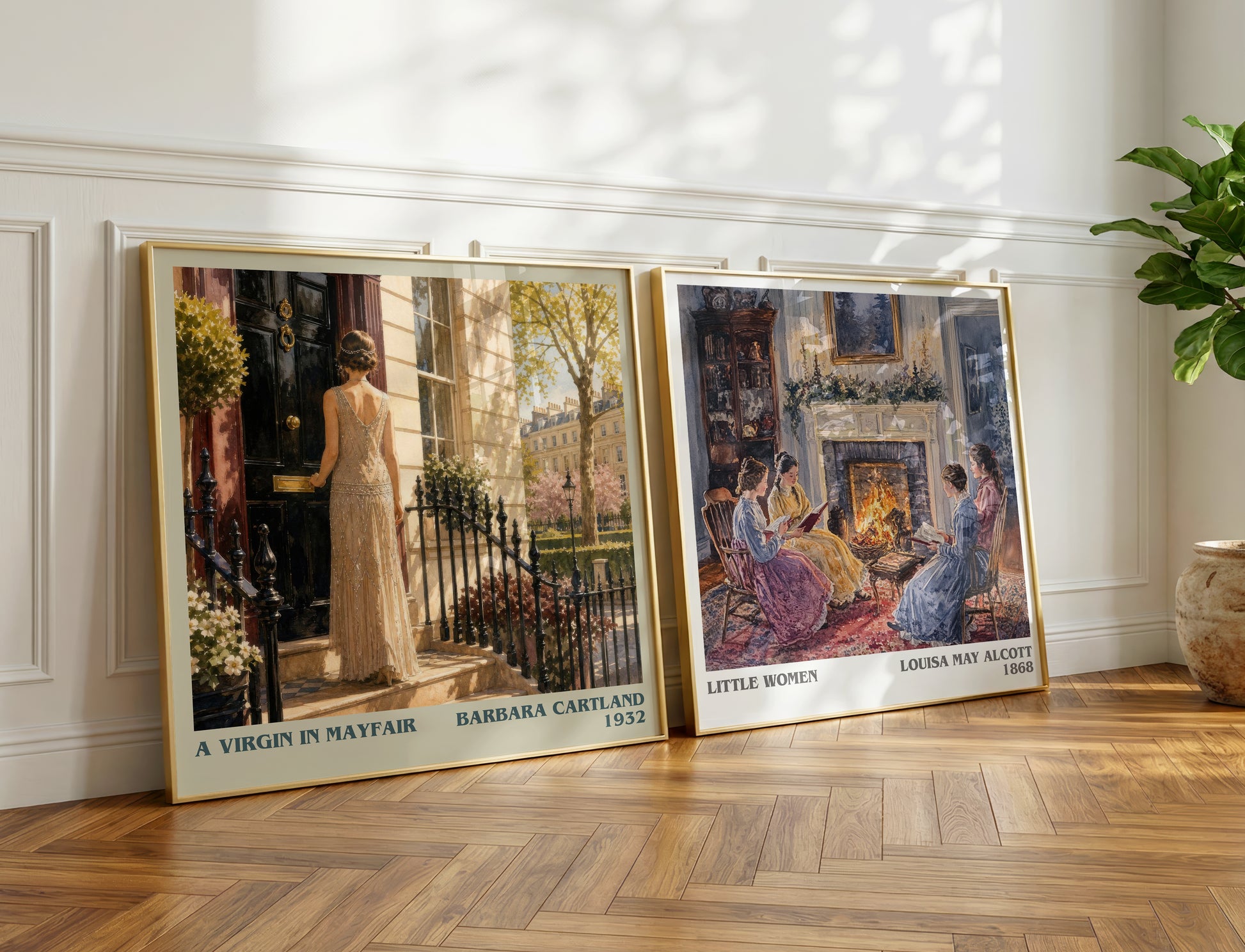 A Virgin In Mayfair literary print on bookshelf – Barbara Cartland fan gift