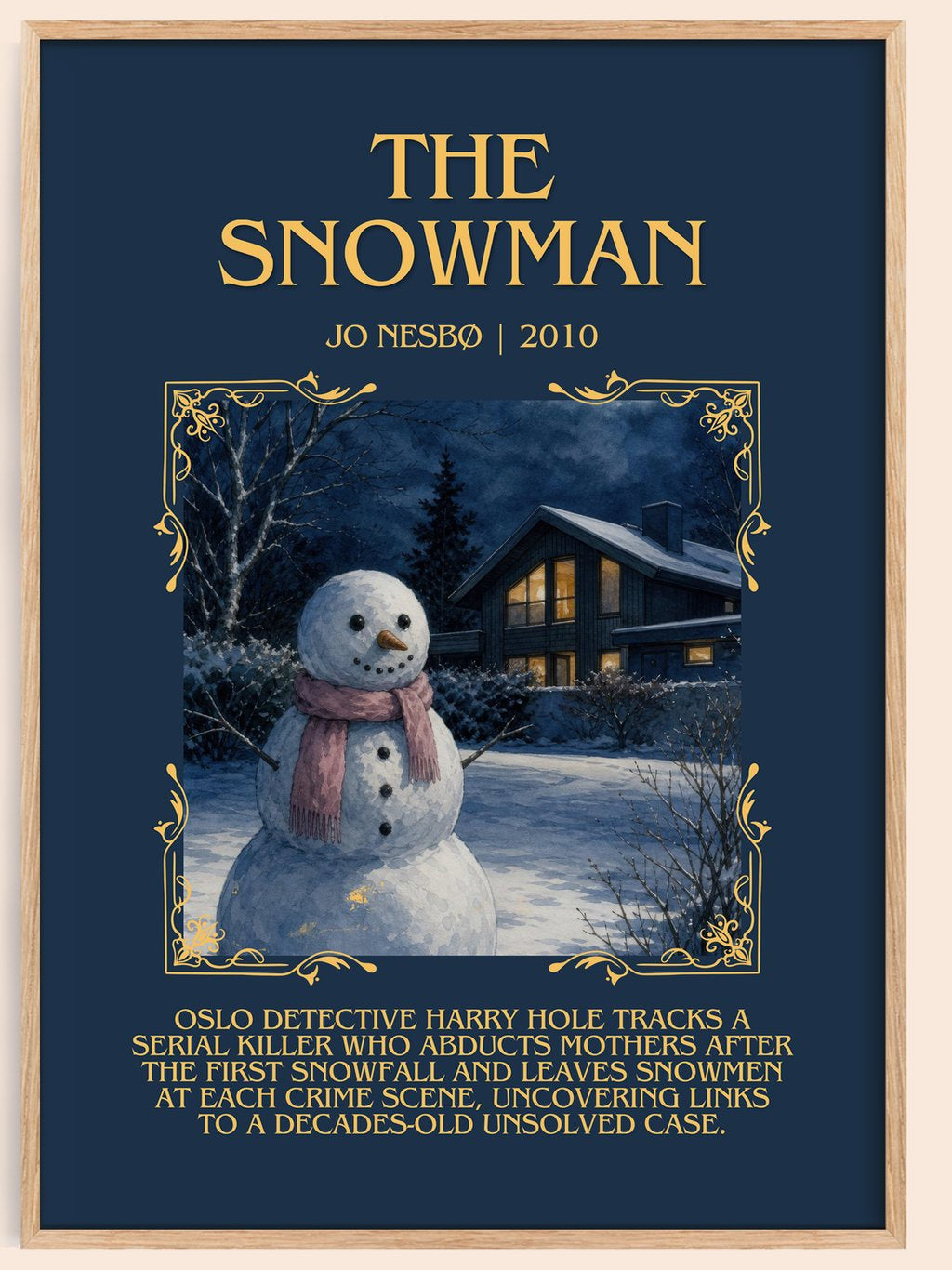 The Snowman Minimalist Book Poster by Jo Nesbø – book poster