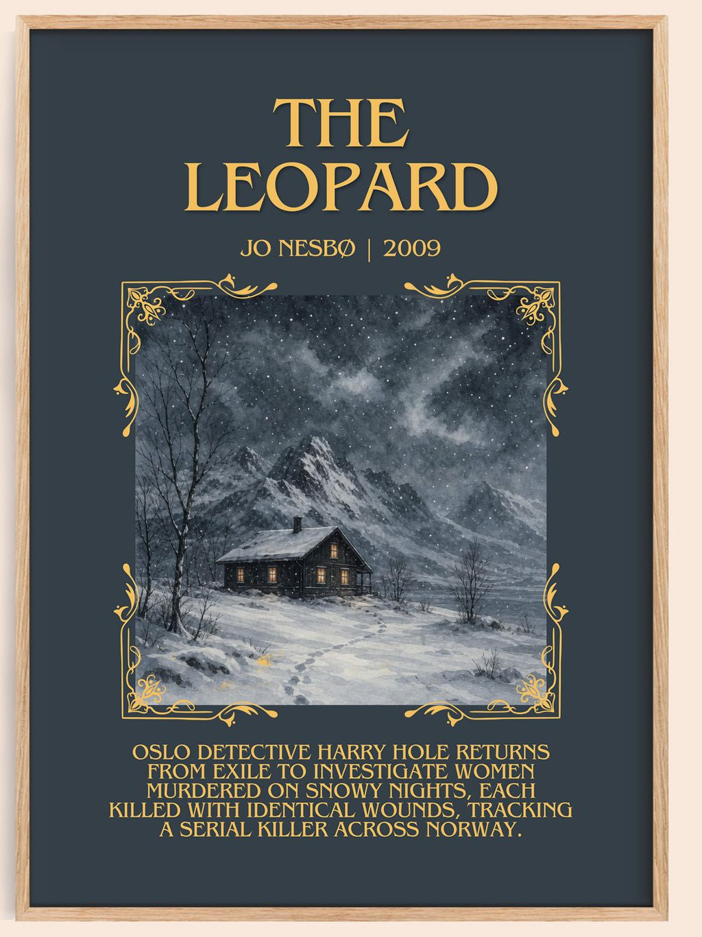 The Leopard Minimalist Book Poster by Jo Nesbø – book poster