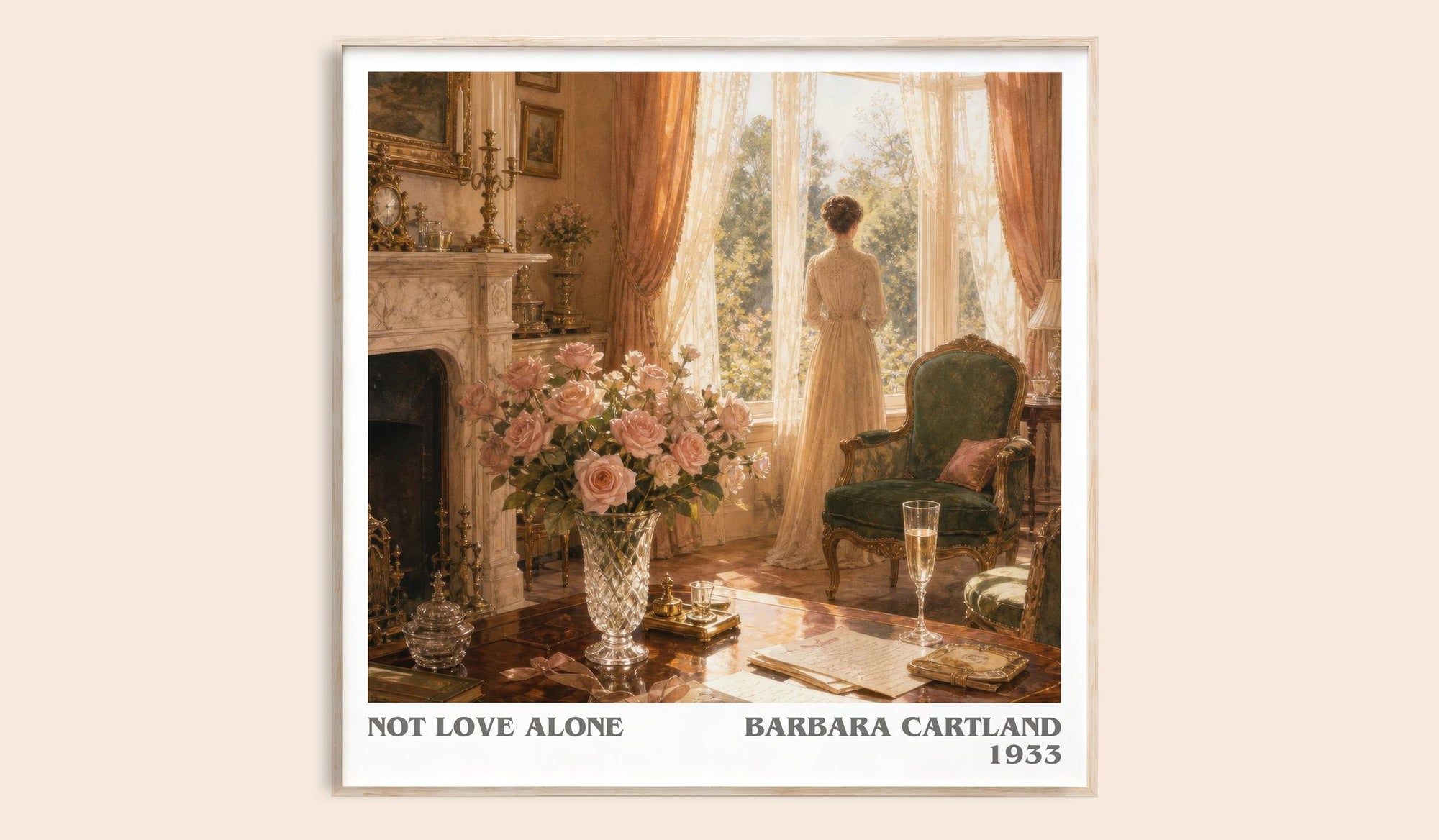 Not Love Alone literary book poster by Barbara Cartland – framed literary art print