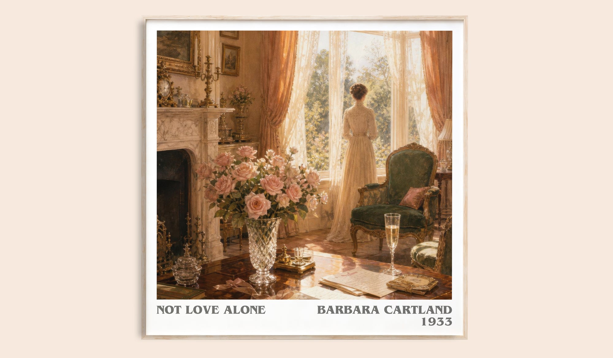 Not Love Alone literary book poster by Barbara Cartland – framed literary art print