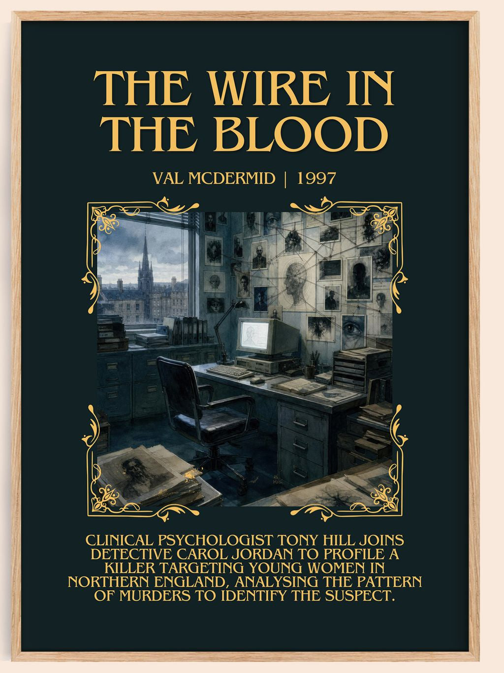 The Wire in the Blood Minimalist Book Poster by Val McDermid – book poster