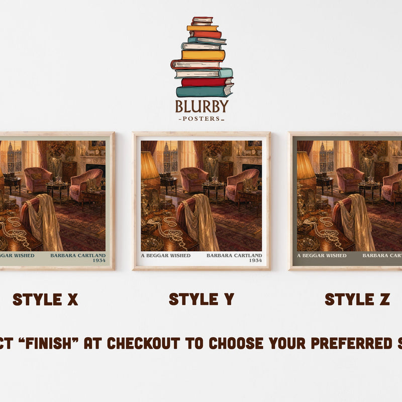 A Beggar Wished literary print in frame leaning in hallway – romance wall art