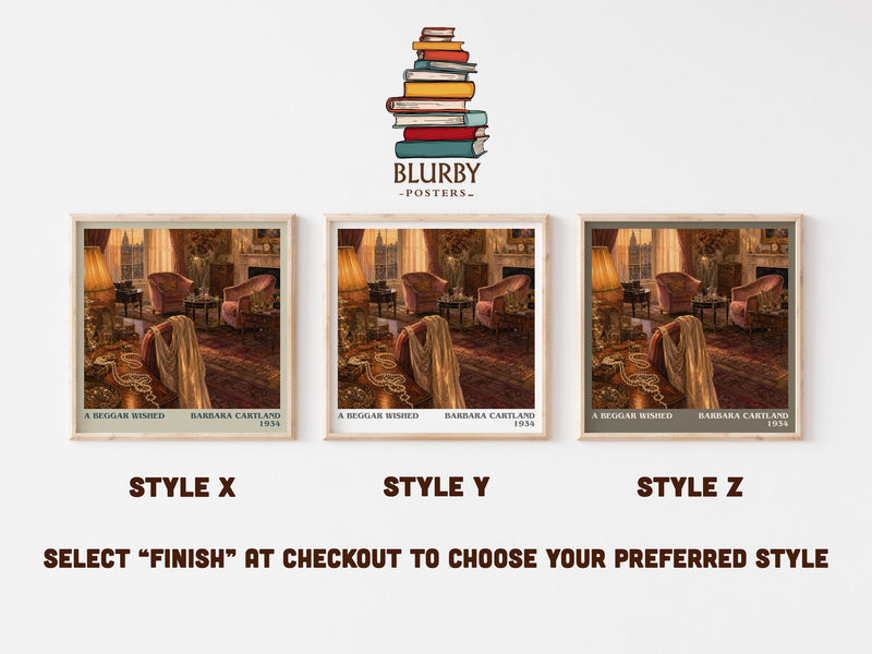 A Beggar Wished literary print in frame leaning in hallway – romance wall art