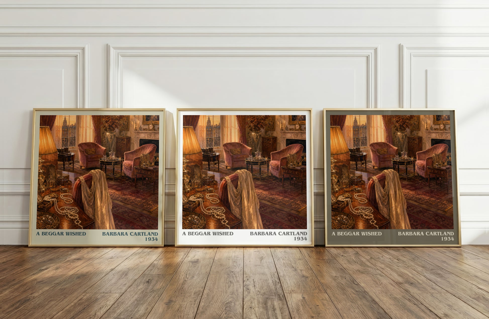 A Beggar Wished literary art print colour and style options – Barbara Cartland book art