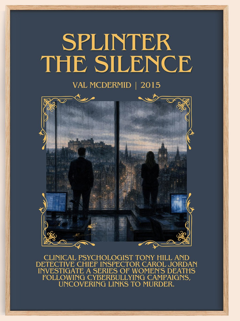 Splinter the Silence Minimalist Book Poster by Val McDermid – book poster