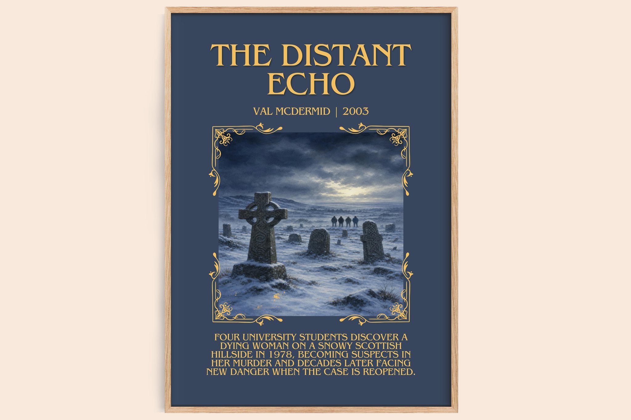 The Distant Echo Minimalist Book Poster by Val McDermid