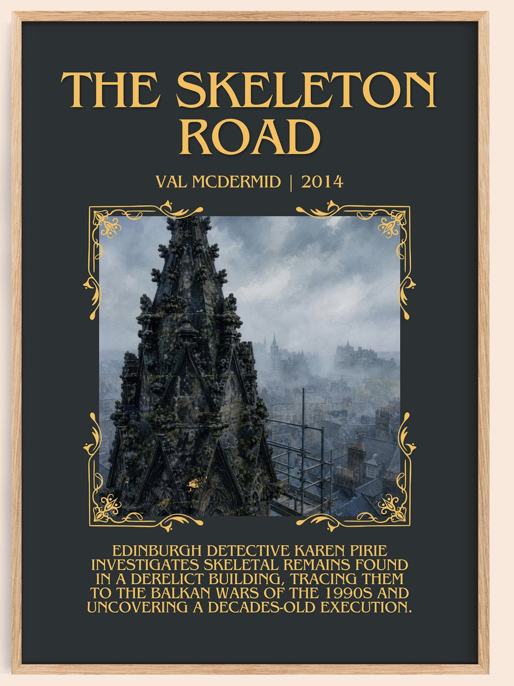 The Skeleton Road Minimalist Book Poster by Val McDermid – book poster