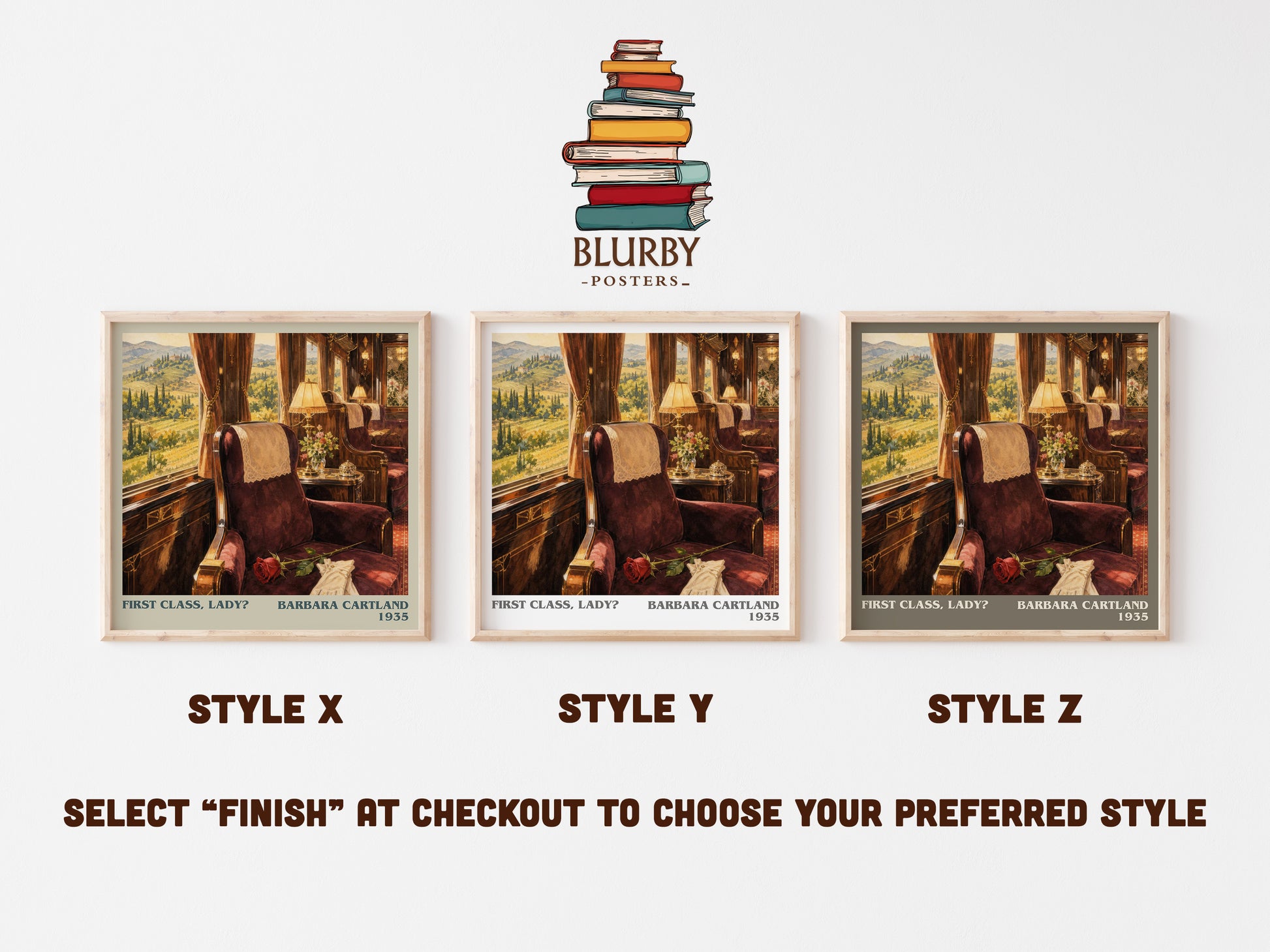 First Class, Lady? literary print in frame leaning in hallway – romance wall art