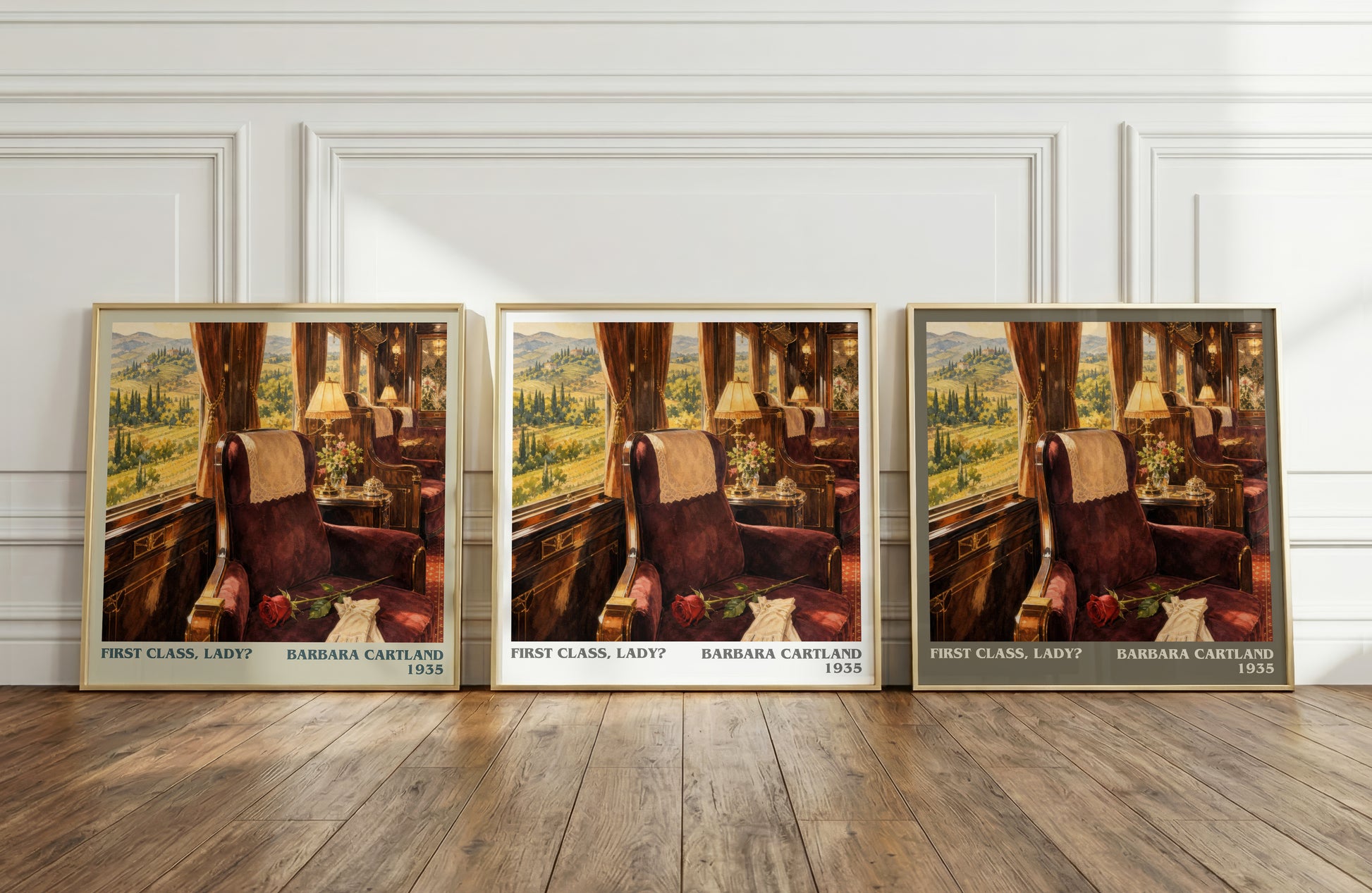 First Class, Lady? literary art print colour and style options – Barbara Cartland book art