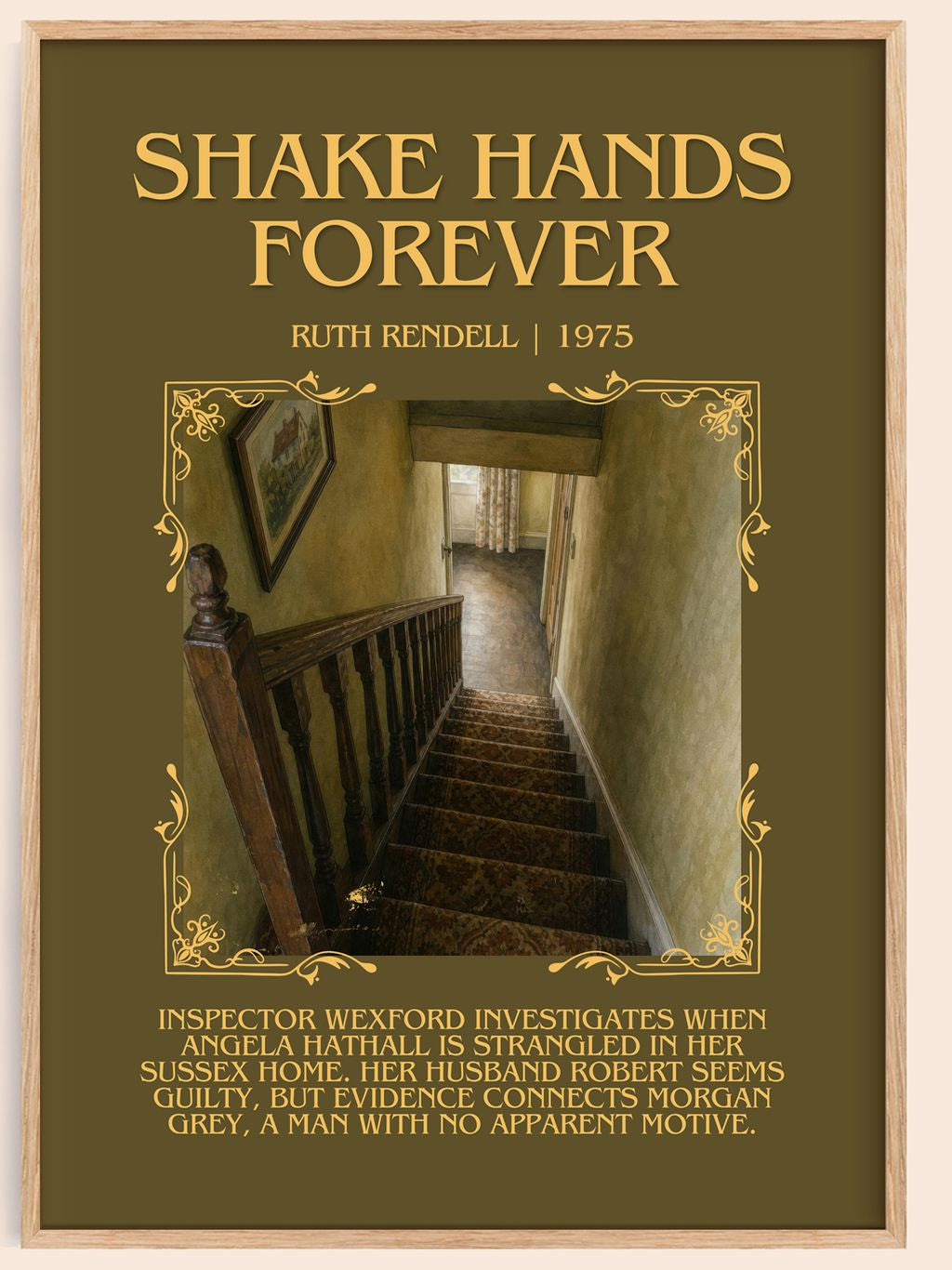 Shake Hands Forever Minimalist Book Poster by Ruth Rendell – book poster