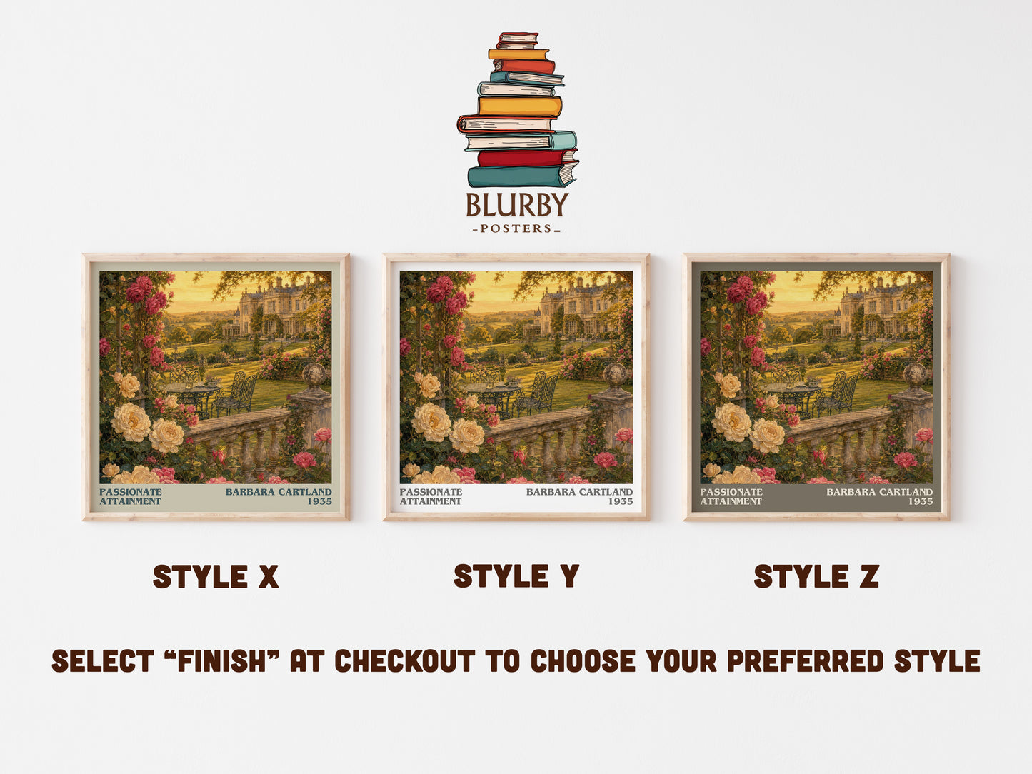 Passionate Attainment literary print in frame leaning in hallway – romance wall art