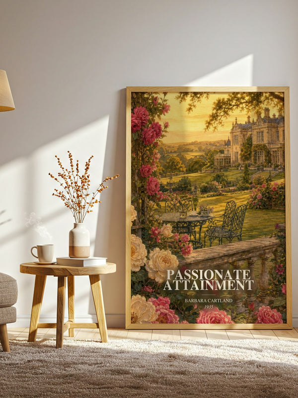 Passionate Attainment watercolour print in frame leaning in hallway – romance wall art