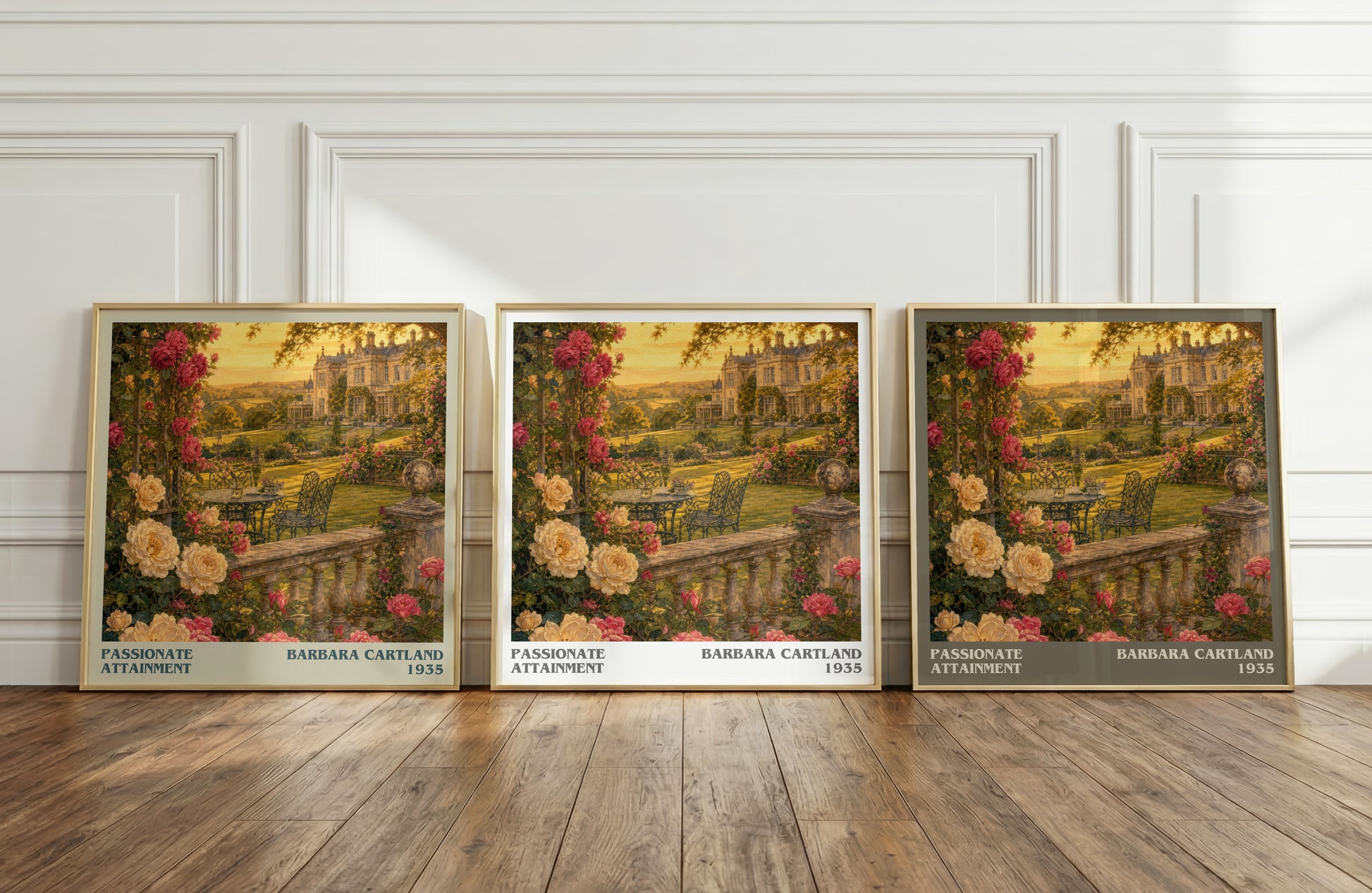 Passionate Attainment literary art print colour and style options – Barbara Cartland book art